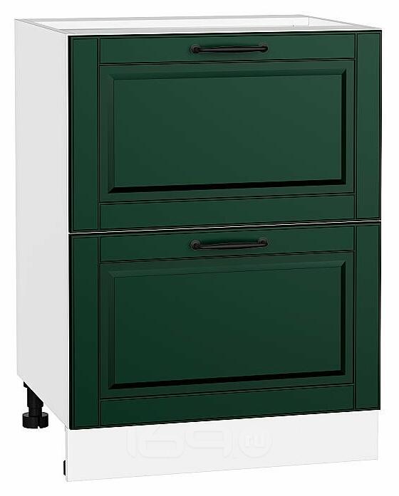 Шкаф нижний с 2-мя ящиками Дублин Special Green/Белый 816*600*478