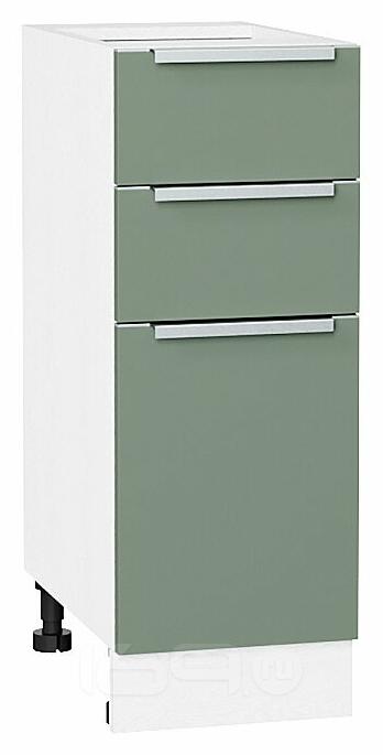 Шкаф нижний с 3-мя ящиками Фьюжн Silky Mint Белый 816*300*480