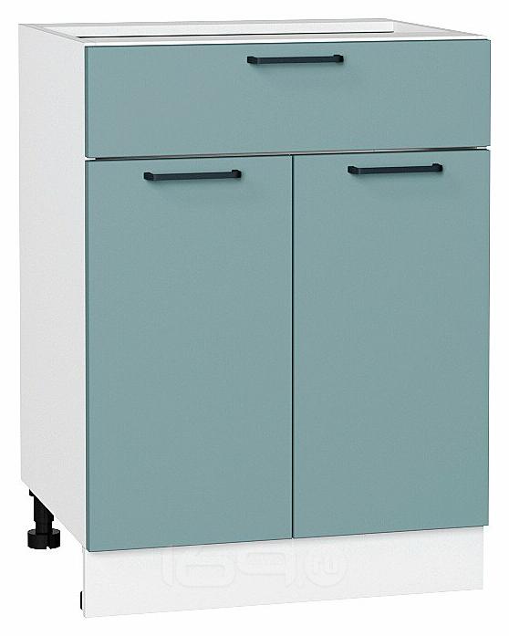 Шкаф нижний с 2-мя дверцами и ящиком Флэт Grey-green In 2S/Белый 816*600*478