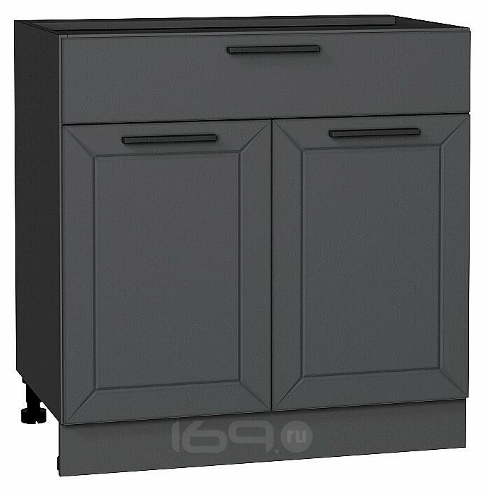 Шкаф нижний с 2-мя дверцами и ящиком Глетчер Маренго Силк Graphite 816*800*478