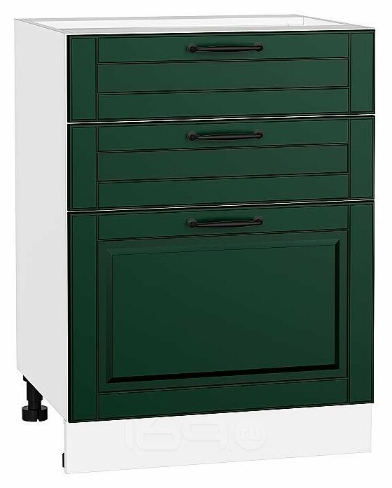 Шкаф нижний с 3-мя ящиками Дублин Special Green/Белый 816*600*478