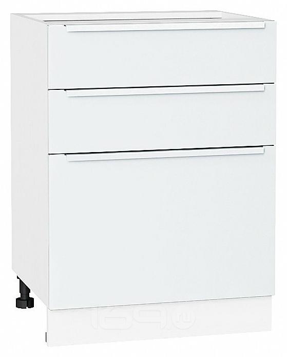Шкаф нижний с 3-мя ящиками Фьюжн Silky White Белый 816*600*480