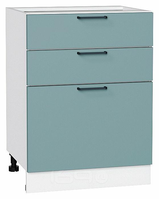 Шкаф нижний с 3-мя ящиками Флэт Grey-green In 2S/Белый 816*600*478