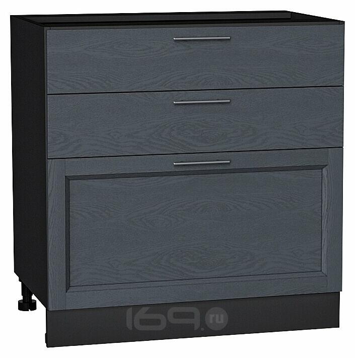 Шкаф нижний с 3-мя ящиками Сканди Graphite Softwood Graphite 816*800*480