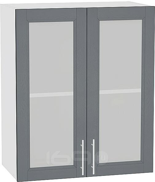 Шкаф верхний с 2-мя остекленными дверцами Сканди В 609 Graphite Softwood-Белый