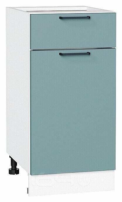 Шкаф нижний с 1-ой дверцей и ящиком Флэт Grey-green In 2S/Белый 816*400*478