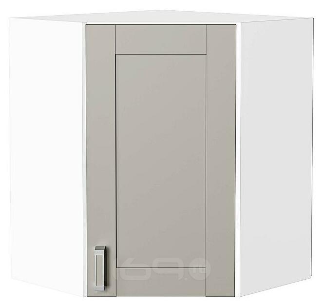 Шкаф верхний угловой Лофт Grey Silk/Белый 716*600*600