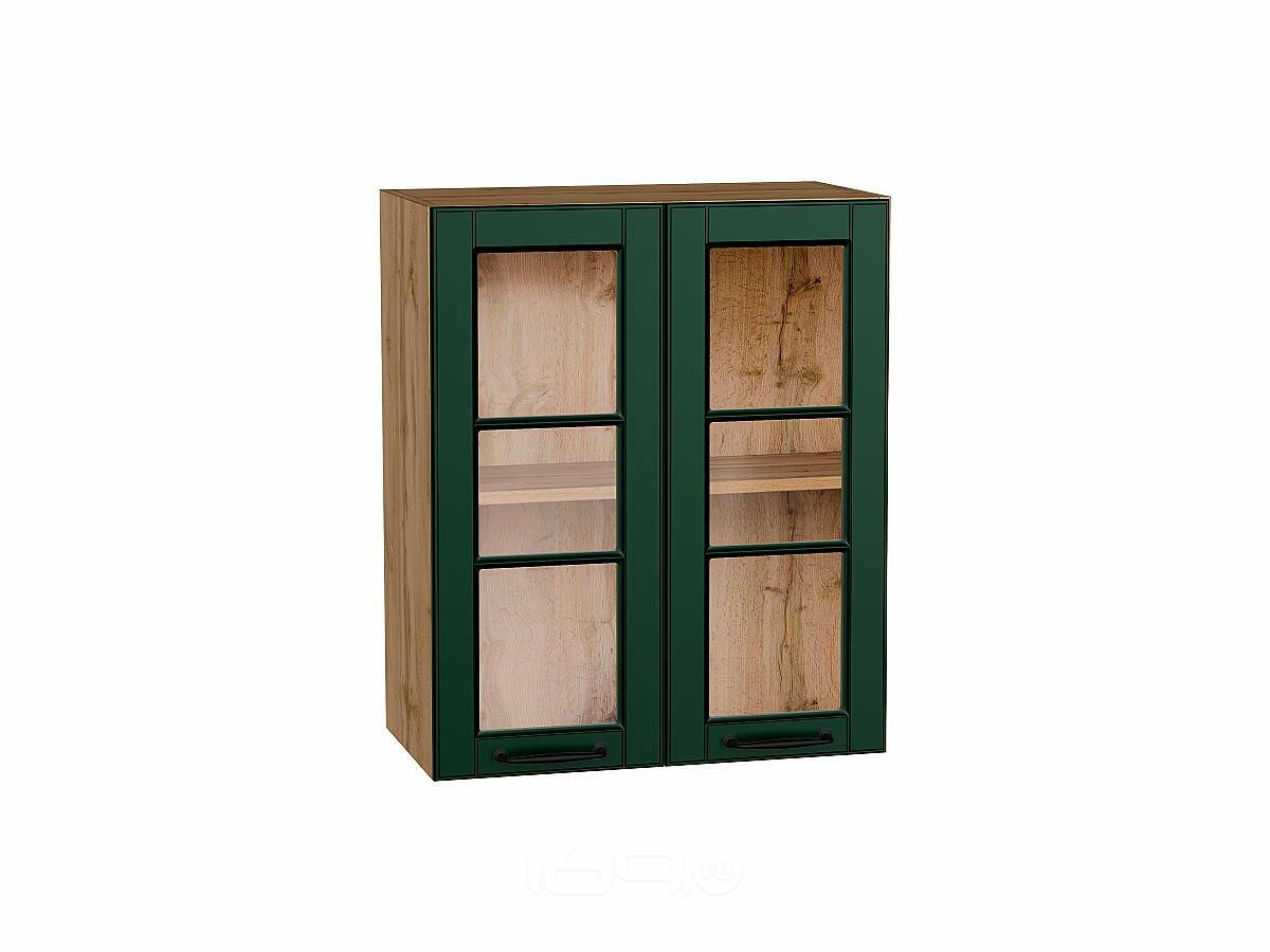 Шкаф верхний с 2-мя остекленными дверцами Дублин Special Green/Дуб Вотан 716*600*318