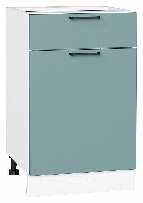 Шкаф нижний с 1-ой дверцей и ящиком Флэт Grey-green In 2S/Белый 816*500*478