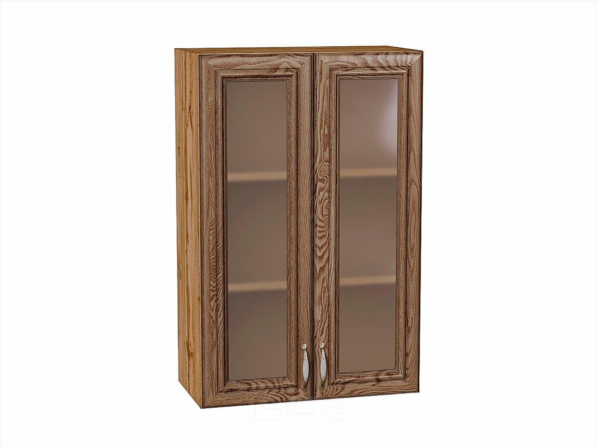 Шкаф верхний с 2-мя остекленными дверцами Шале Brown Dreamline Дуб Вотан 920*600*320