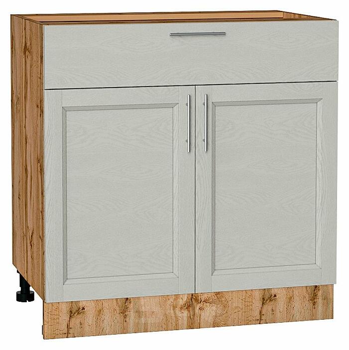 Шкаф нижний с 2-мя дверцами и ящиком Сканди Cappuccino Softwood Дуб Вотан 816*800*480