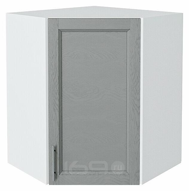 Шкаф верхний угловой Сканди Grey Softwood Белый 716*600*600