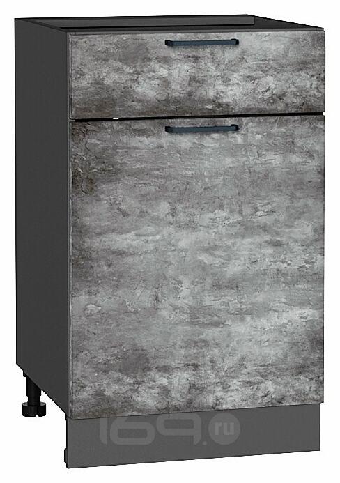 Шкаф нижний с 1-ой дверцей и ящиком Флэт Temple Stone 2S/Graphite 816*500*478