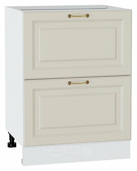 Шкаф нижний с 2-мя ящиками Ницца Агат/Белый 816*600*478