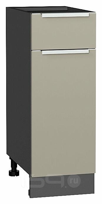 Шкаф нижний с 1-ой дверцей и ящиком Фьюжн Silky Grey Graphite 816*300*480