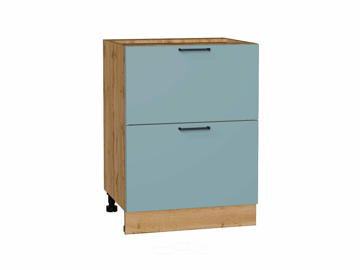Шкаф нижний с 2-мя ящиками Флэт Grey-green In 2S/Дуб Вотан 816*600*478