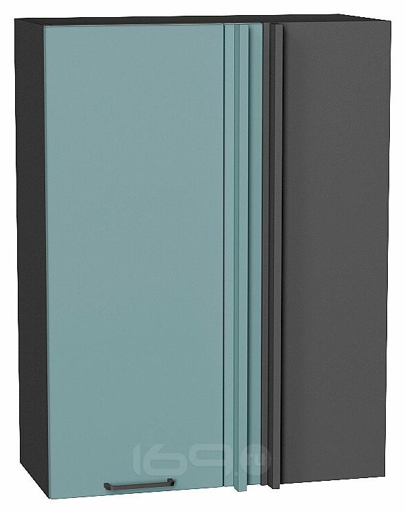 Шкаф верхний прямой угловой Флэт Grey-green In 2S/Graphite 920*690*345