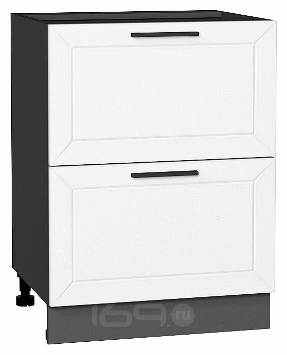 Шкаф нижний с 2-мя ящиками Глетчер Айленд Силк Graphite 816*600*478