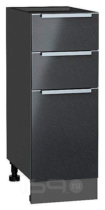 Шкаф нижний с 3-мя ящиками Фьюжн Anthracite Graphite 816*300*480