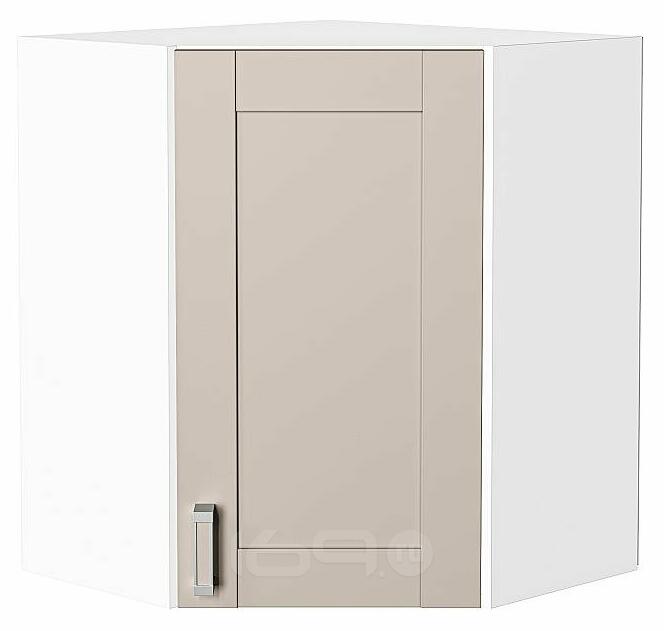 Шкаф верхний угловой Лофт Cream Silk/Белый 716*600*600