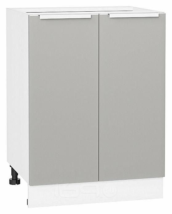Шкаф нижний с 2-мя дверцами Фьюжн Silky Light Grey Белый 816*600*480