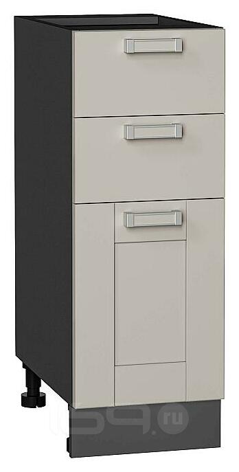 Шкаф нижний с 3-мя ящиками Лофт Grey Silk/Graphite 816*300*480