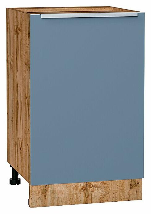 Шкаф нижний с 1-ой дверцей Фьюжн Silky Blue Дуб Вотан 816*500*480