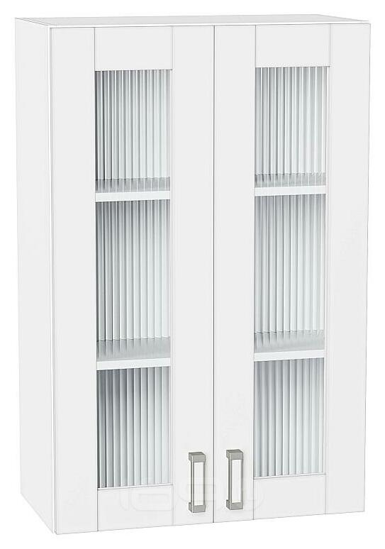 Шкаф верхний с 2-мя остекленными дверцами Лофт White Silk/Белый 920*600*320