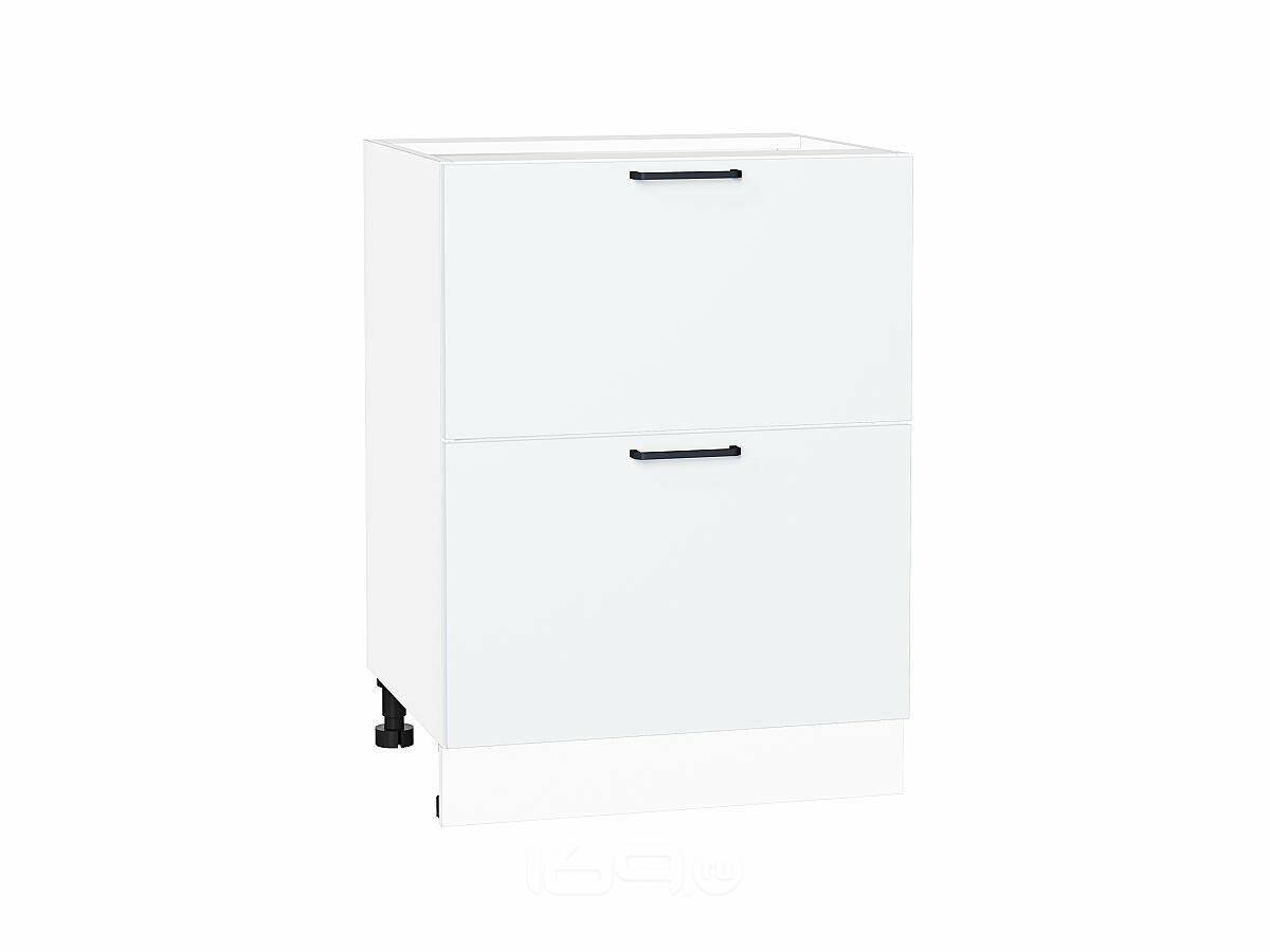 Шкаф нижний с 2-мя ящиками Флэт White In 2S/Белый 816*600*478