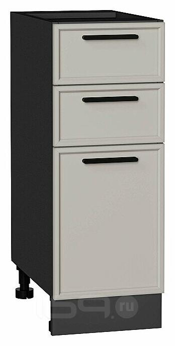 Шкаф нижний с 3-мя ящиками Фрейм Grey Silk Graphite 816*300*484