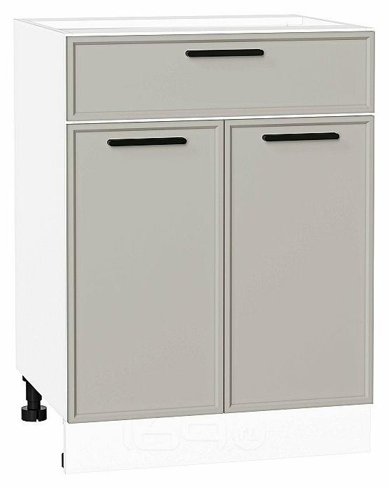 Шкаф нижний с 2-мя дверцами и ящиком Фрейм Grey Silk Белый 816*600*484