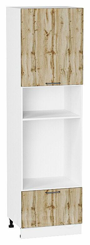 Шкаф пенал с 1-ой дверцей и ящиком под технику Флэт Wotan Oak 2S/Белый 2132*600*574