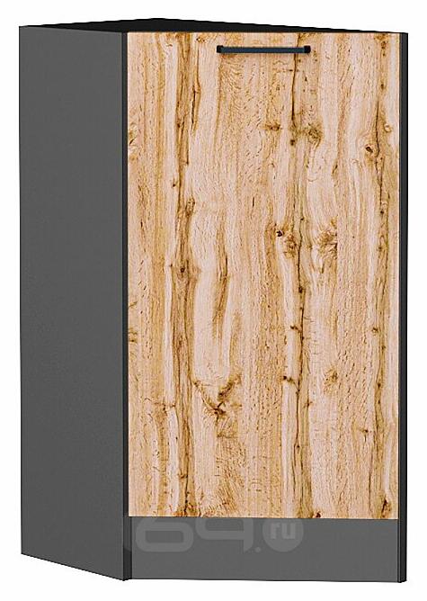 Шкаф нижний торцевой Флэт Wotan Oak 2S/Graphite 816*296*552