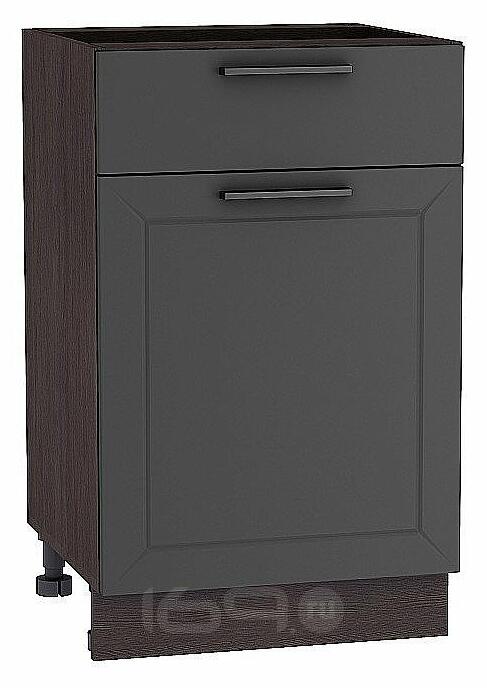 Шкаф нижний с 1-ой дверцей и ящиком Глетчер Маренго Силк Graphite 816*500*478