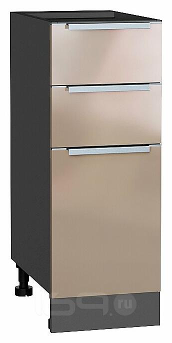 Шкаф нижний с 3-мя ящиками Фьюжн Gallant Graphite 816*300*480