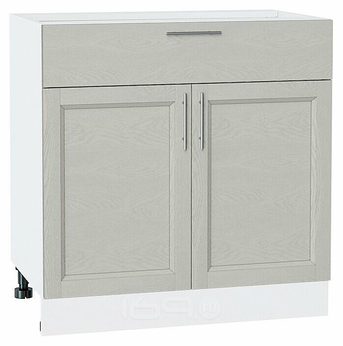 Шкаф нижний с 2-мя дверцами и ящиком Сканди Cappuccino Softwood Белый 816*800*480