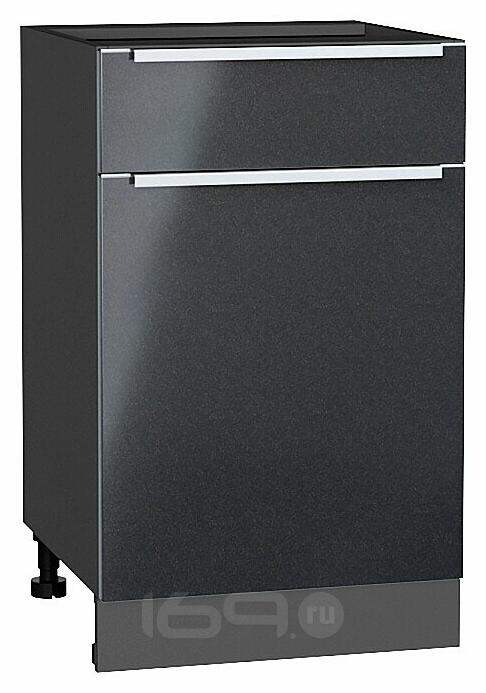 Шкаф нижний с 1-ой дверцей и ящиком Фьюжн Anthracite Graphite 816*500*480