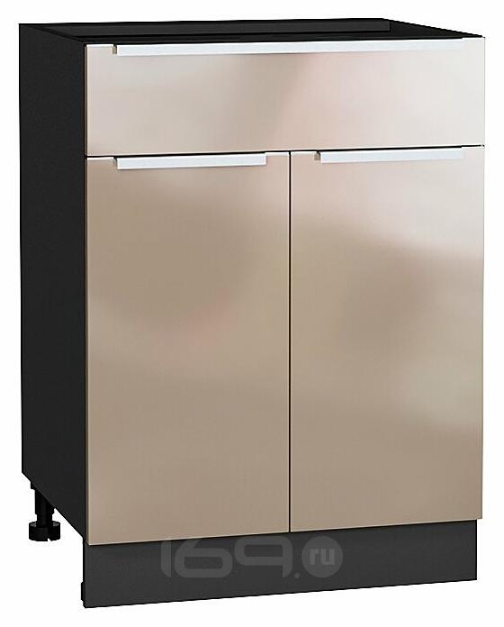 Шкаф нижний с 2-мя дверцами и ящиком Фьюжн Gallant Graphite 816*600*480