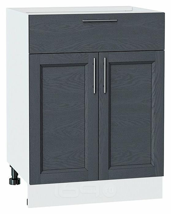 Шкаф нижний с 2-мя дверцами и ящиком Сканди Graphite Softwood Белый 816*600*480