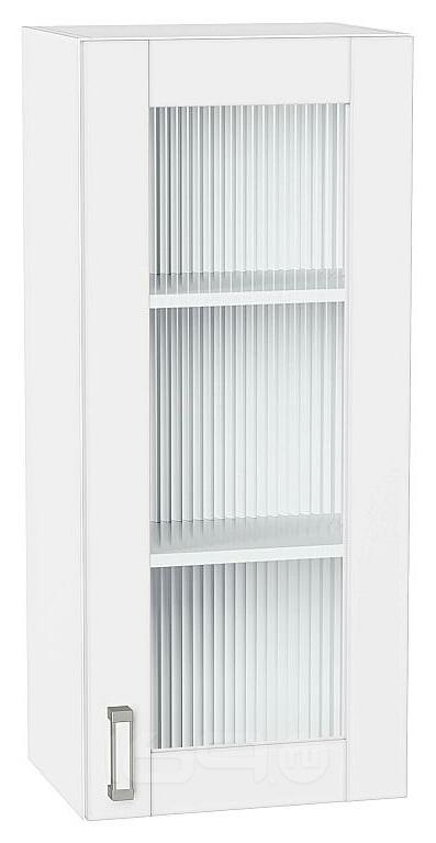 Шкаф верхний с 1-ой остекленной дверцей Лофт White Silk/Белый 920*400*320