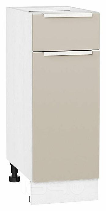 Шкаф нижний с 1-ой дверцей и ящиком Фьюжн Cream Silk/Белый 816*300*480