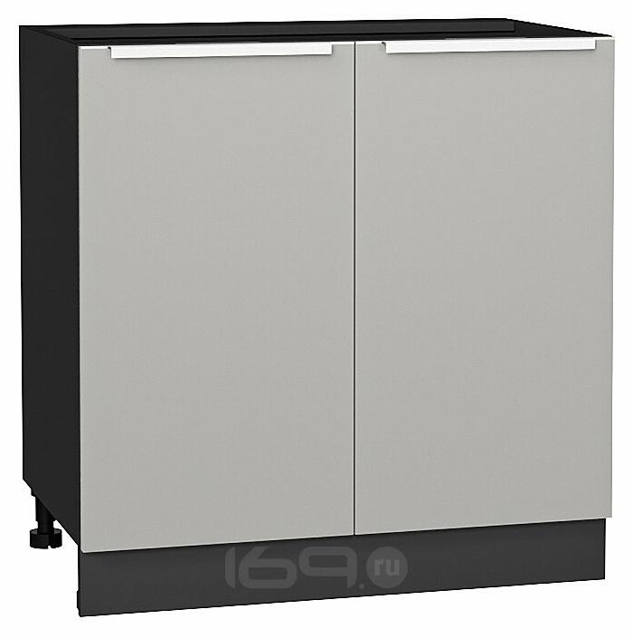 Шкаф нижний с 2-мя дверцами Фьюжн Silky Light Grey Graphite 816*800*480
