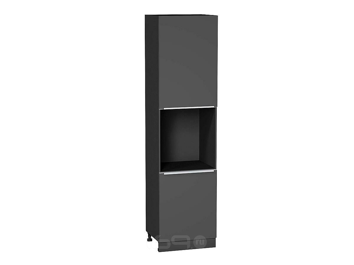 Шкаф пенал с 2-мя дверцами под технику Фьюжн Stormy Silk/Graphite ШП 600Н 2336*600*576