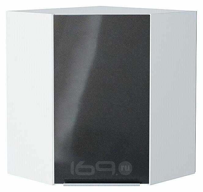 Шкаф верхний угловой Фьюжн Anthracite Белый 716*600*600