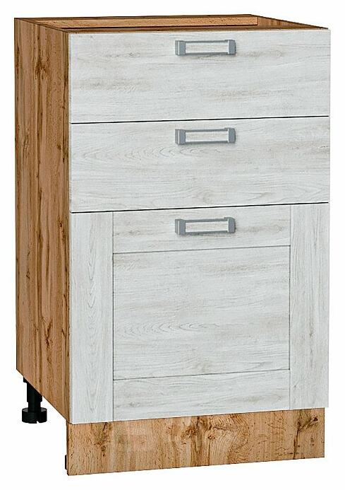 Шкаф нижний с 3-мя ящиками Лофт Nordic Oak Дуб Вотан 816*500*480