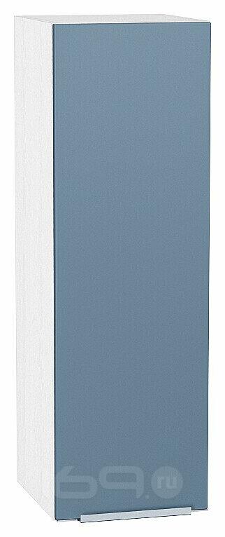 Шкаф верхний с 1-ой дверцей Фьюжн Silky Blue Белый 920*300*320