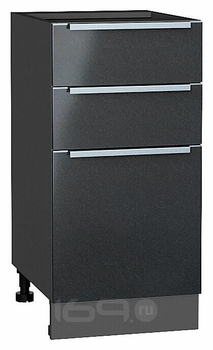 Шкаф нижний с 3-мя ящиками Фьюжн Anthracite Graphite 816*400*480