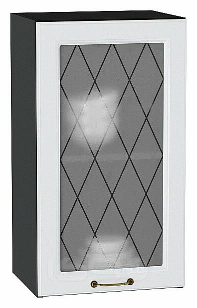 Шкаф верхний с 1-ой остекленной дверцей Ницца Белый/Graphite 716*400*318