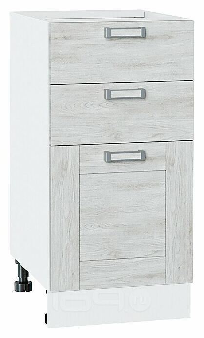 Шкаф нижний с 3-мя ящиками Лофт Nordic Oak/Белый 816*400*480