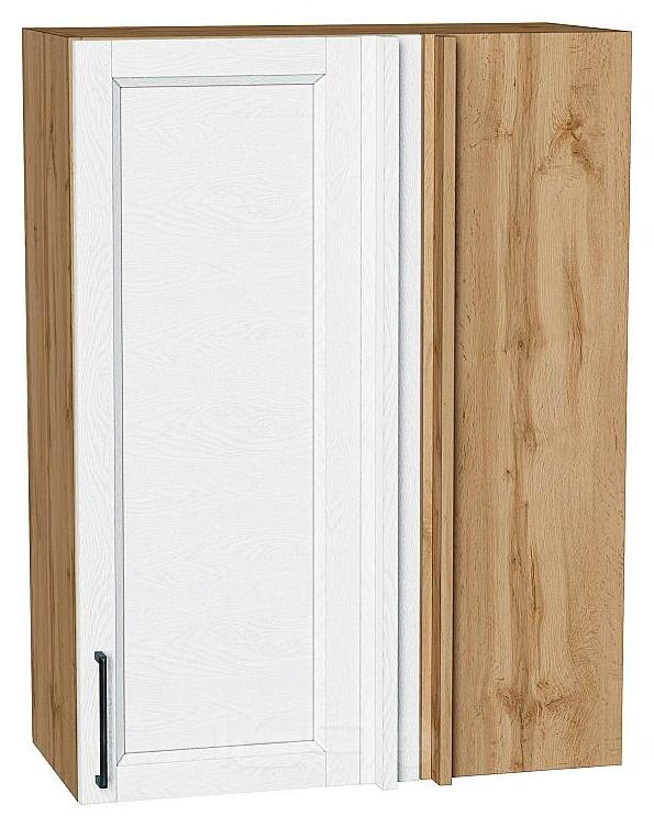 Шкаф верхний прямой угловой Сканди White Silkwood/Дуб Вотан 920*700*345